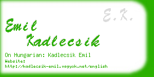 emil kadlecsik business card